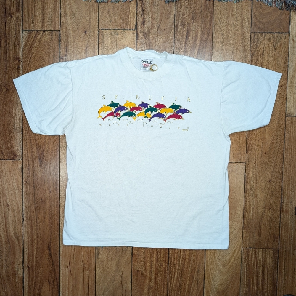 Saint Lucia Vintage Dolphins Tee (XL)